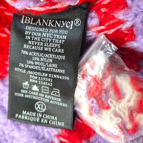 BLANKNYC Good Mood Sweater NEW Striped Pullover Womens XL Red Pink Revolve - Picture 10 of 11